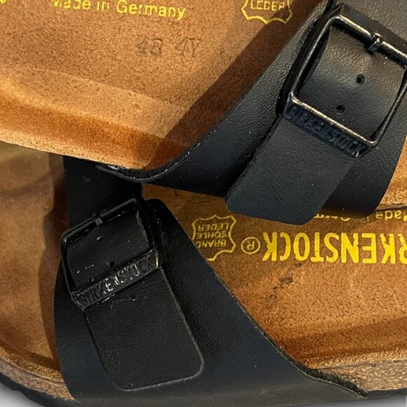 Birkenstock Single Strap Black Sandals, Size 38/Women's 7.5 Excellent Condition - Picture 2 of 9